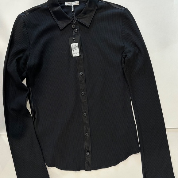 Rag & Bone The Ribbed Mix Media Button Down - Size S - NEW With Tags. - Picture 8 of 16
